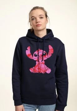 Disney Lilo Stitch Stitch Heart Fill - Felpa Con Cappuccio - Navy Blue