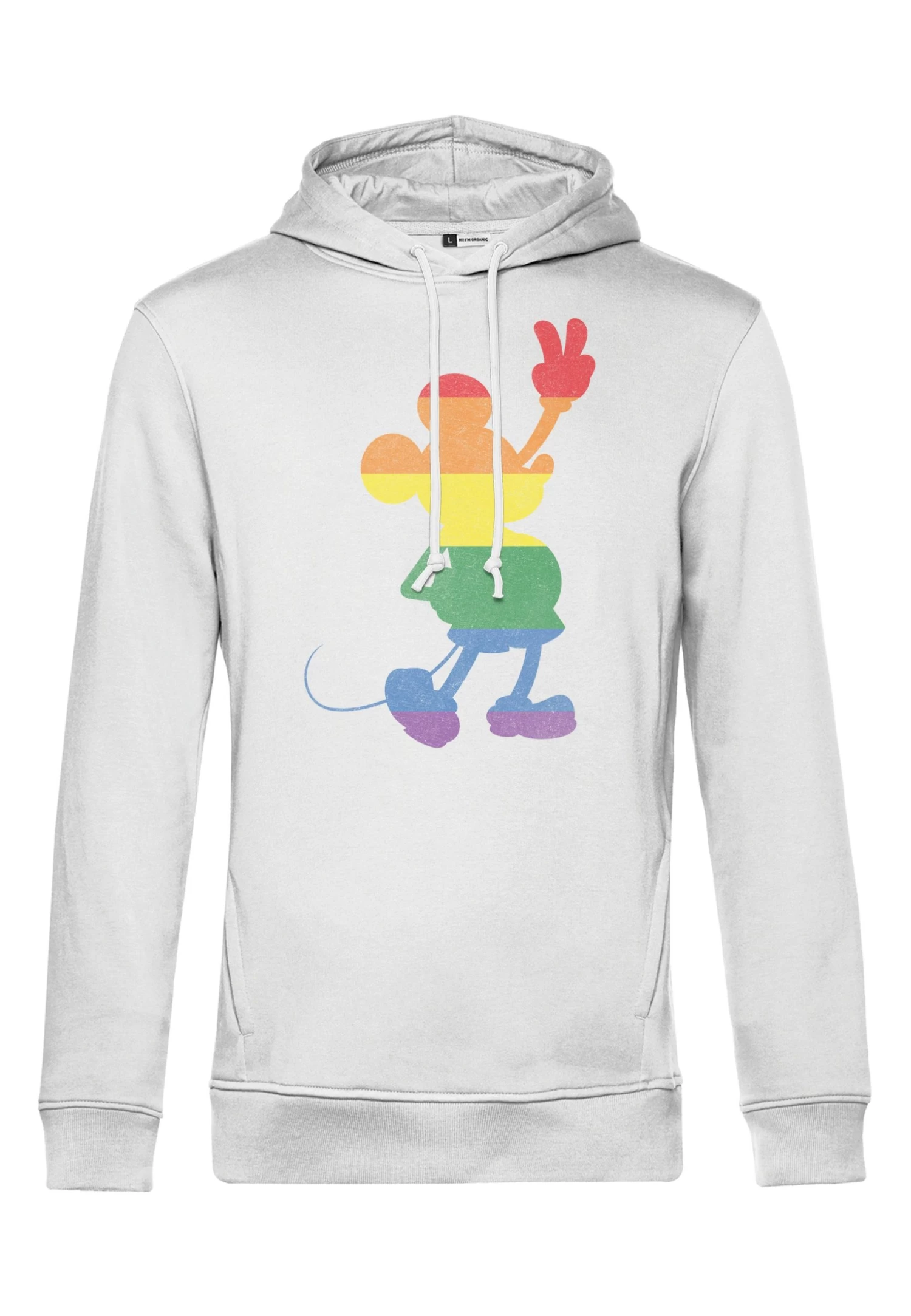 Disney Mickey Classic Love Is Love Pride Mickey - Felpa Con Cappuccio - White 4 Disney Mickey Classic Love Is Love Pride Mickey - Felpa Con Cappuccio - White - immagine 4